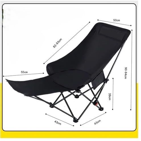 Portable Camping Chair Folding Lounge Chair Outdoor Reclining Chair Lightweight Foldable Beach Lounge Chair Heavy Duty Metal Frame Compact Travel Recliner for Garden Lawn Picnic