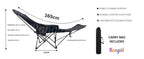 Portable Camping Chair Folding Lounge Chair Outdoor Reclining Chair Lightweight Foldable Beach Lounge Chair Heavy Duty Metal Frame Compact Travel Recliner for Garden Lawn Picnic