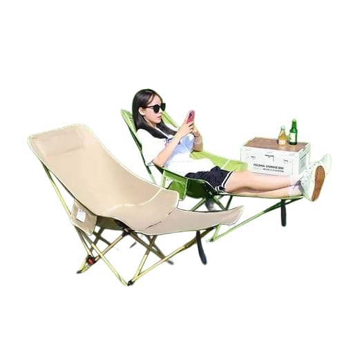 ZYOZ Portable Camping Chair Folding Lounge Chair Outdoor Reclining Chair Lightweight Foldable Beach Lounge Chair Heavy Duty Metal Frame Compact Travel Recliner for Garden Lawn Picnic Main image