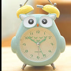 Kids Alarm Clock Cute Cartoon Owl Loud Bell Alarm Clock Non-Ticking Desk Clock with Night Light
