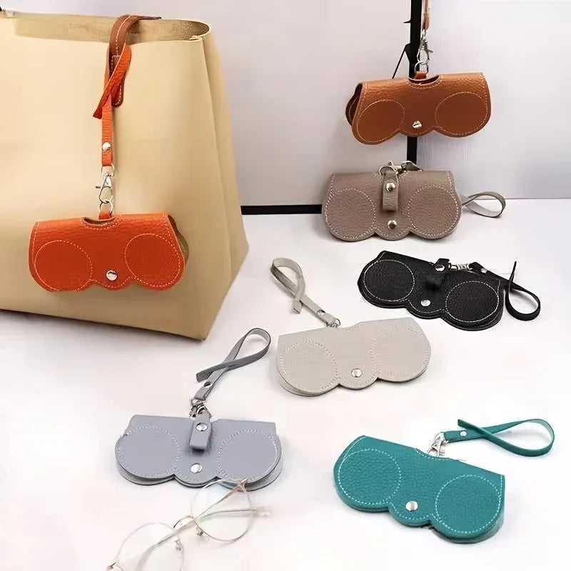 Pack of 1 Soft Leather Sunglasses Bag Goggles Cover Soft Slim Eyeglass Cases Portable Glasses Cases Holder Sunglasses Pouch Main image