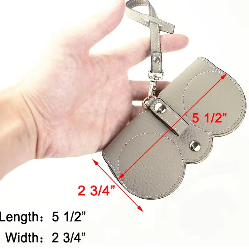 Pack of 1 Soft Leather Sunglasses Bag Goggles Cover Soft Slim Eyeglass Cases Portable Glasses Cases Holder Sunglasses Pouch