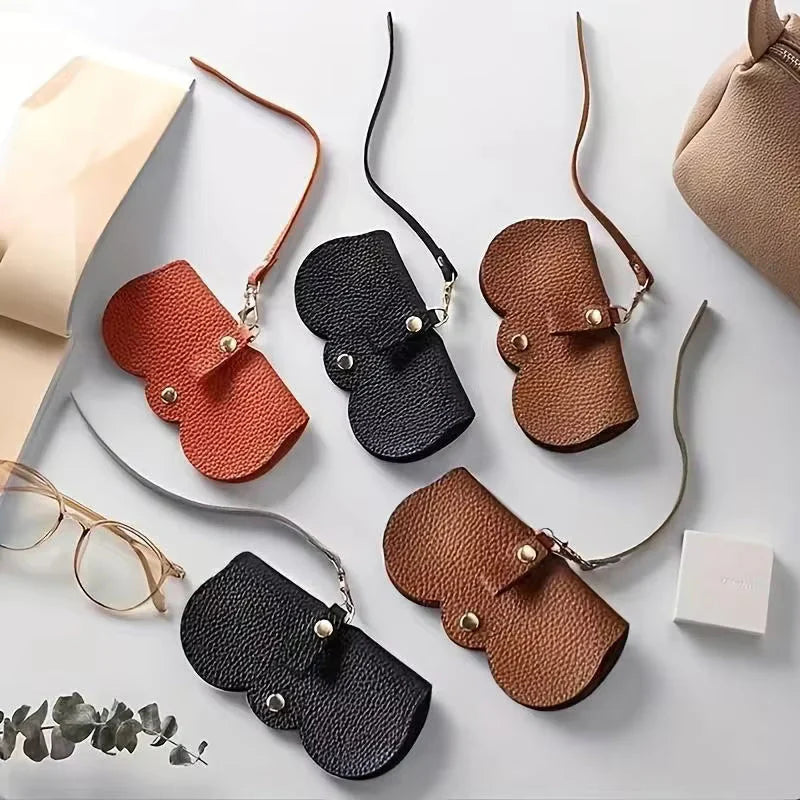 Pack of 1 Soft Leather Sunglasses Bag Goggles Cover Soft Slim Eyeglass Cases Portable Glasses Cases Holder Sunglasses Pouch