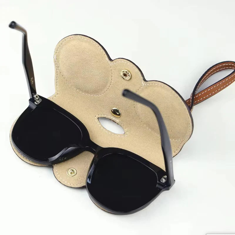 Pack of 1 Soft Leather Sunglasses Bag Goggles Cover Soft Slim Eyeglass Cases Portable Glasses Cases Holder Sunglasses Pouch
