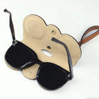 Pack of 1 Soft Leather Sunglasses Bag Goggles Cover Soft Slim Eyeglass Cases Portable Glasses Cases Holder Sunglasses Pouch