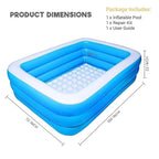 10 Ft. Swimming Pool for Adults & Kids with 2-Way Electric Pump | Rectangular Bath/Water Tub for Adults with 3-Ring Design | Durable & Scratch-Proof