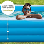 10 Ft. Swimming Pool for Adults & Kids with 2-Way Electric Pump | Rectangular Bath/Water Tub for Adults with 3-Ring Design | Durable & Scratch-Proof