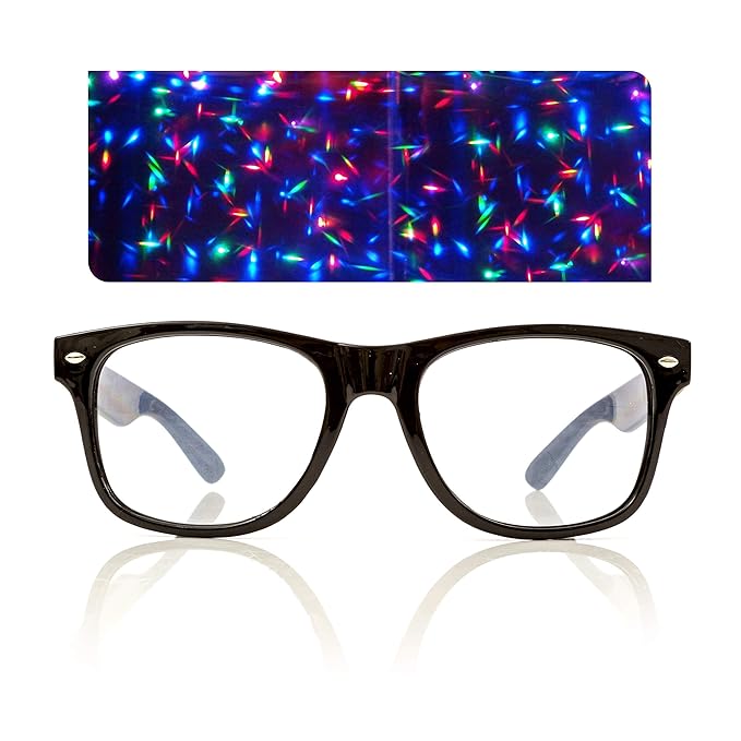ZYOZ Phoenix Effect Diffraction Glasses | Rectangle Rainbow Kaleidoscope Music Festival Rave Eyewear