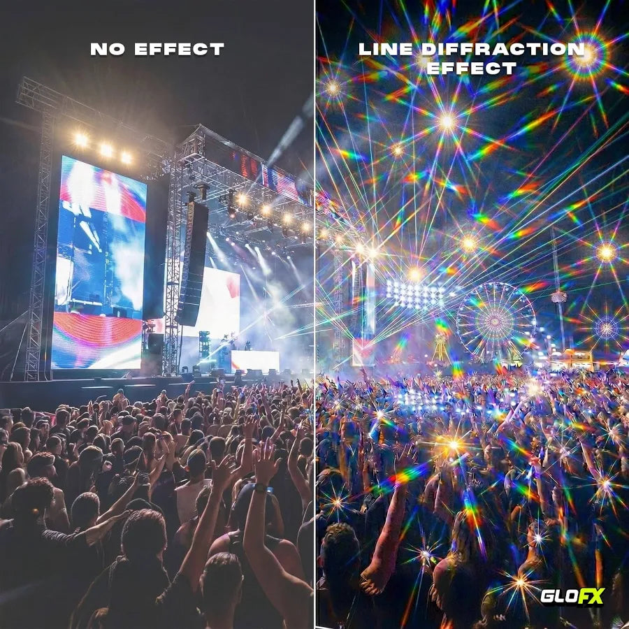 ZYOZ Phoenix Effect Diffraction Glasses | Rectangle Rainbow Kaleidoscope Music Festival Rave Eyewear