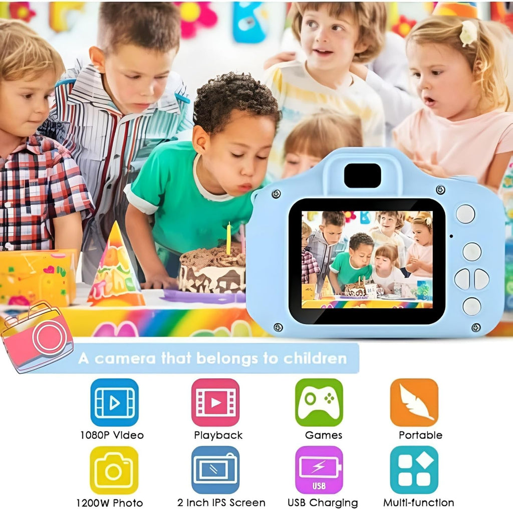 ZYOZ Kids Digital Camera (Multicoloured) for Boys & Girls | 1080P HD Photo & Video | 13MP Mini Selfie Camera with 2-Inch Screen | USB Rechargeable Gift for Ages 3–15
