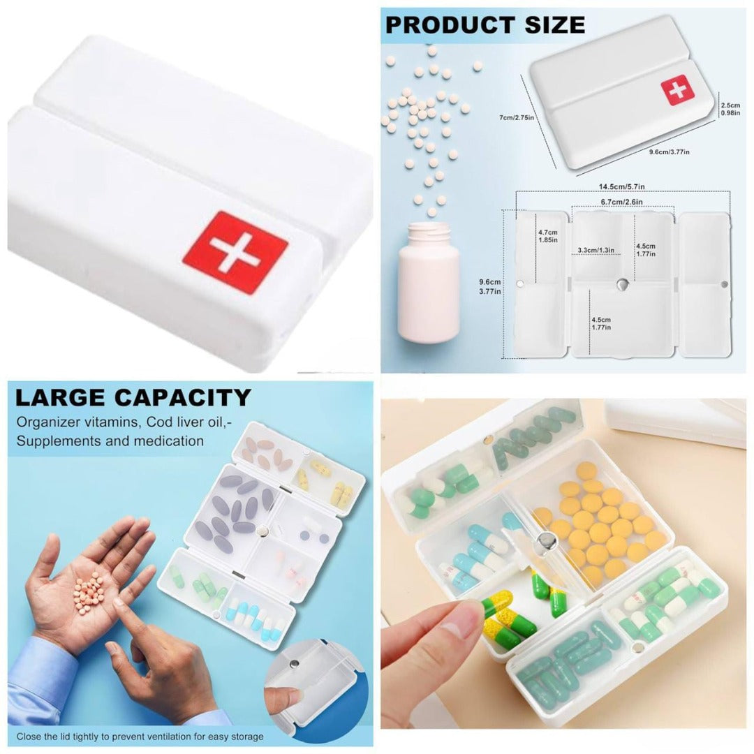 ZYOZ Daily Pill Organizer, 7 Compartments Portable Pill Case Travel Pill Organizer, Folding Design Pill Box for Purse Pocket to Hold Vitamins,Cod Liver Oil,Supplements and Medication Secondary image