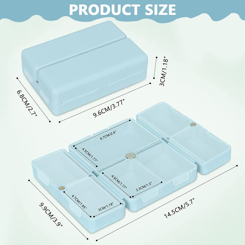 Daily Pill Organizer, 7 Compartments Portable Pill Case Travel Pill Organizer, Folding Design Pill Box for Purse Pocket to Hold Vitamins,Cod Liver Oil,Supplements and Medication