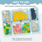 Daily Pill Organizer, 7 Compartments Portable Pill Case Travel Pill Organizer, Folding Design Pill Box for Purse Pocket to Hold Vitamins,Cod Liver Oil,Supplements and Medication