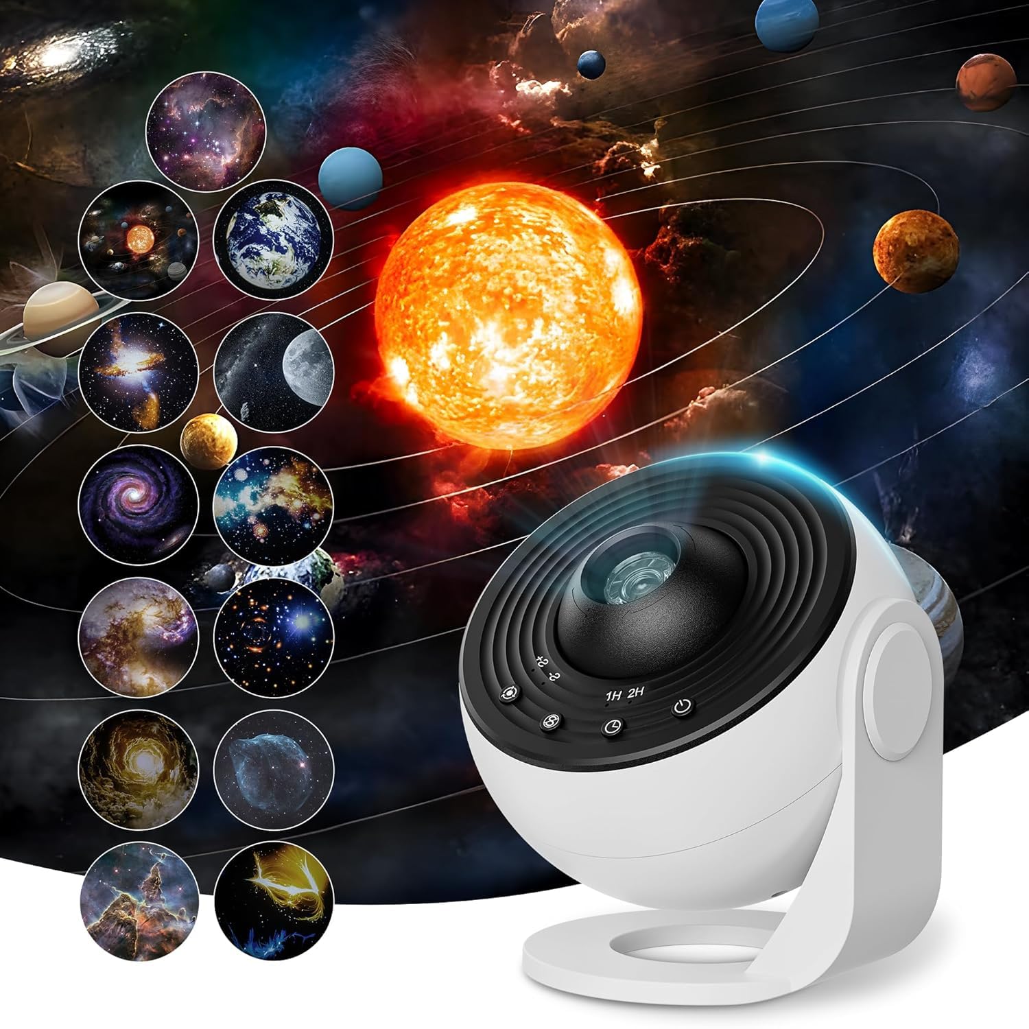 Galaxy Projector Pro for Bedroom, 13 in 1 Planetarium Star Projector with Solar System & Constellation, Night Light for Ceiling - 360° Rotating with Timer, Kids Adults Room Decor