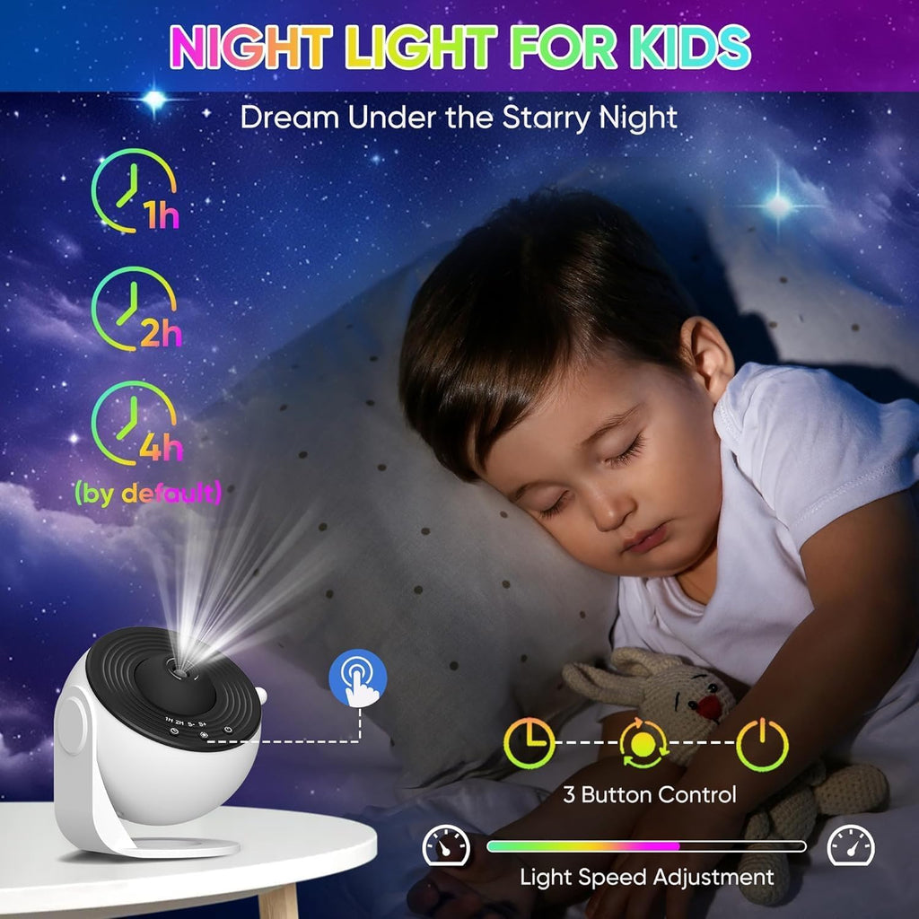 Galaxy Projector Pro for Bedroom, 13 in 1 Planetarium Star Projector with Solar System & Constellation, Night Light for Ceiling - 360° Rotating with Timer, Kids Adults Room Decor