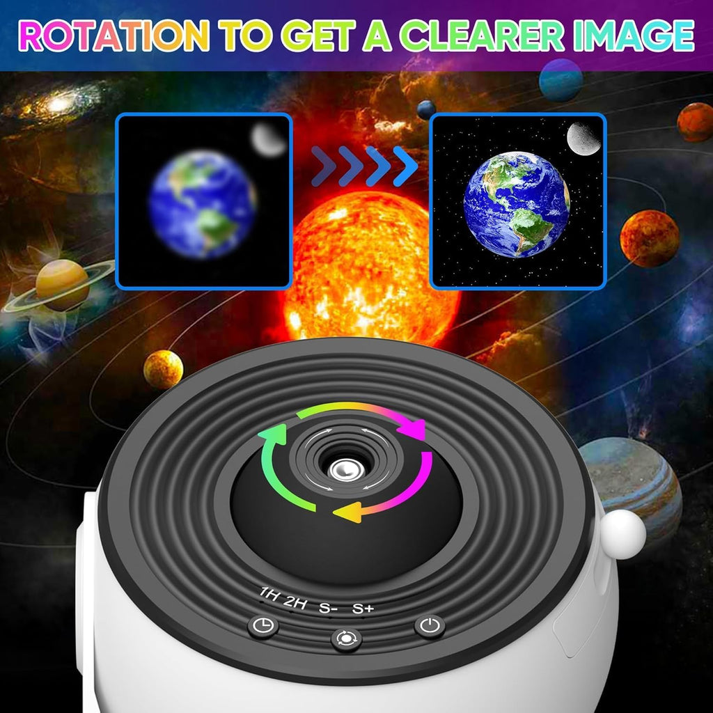 Galaxy Projector Pro for Bedroom, 13 in 1 Planetarium Star Projector with Solar System & Constellation, Night Light for Ceiling - 360° Rotating with Timer, Kids Adults Room Decor