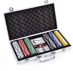 Casino Style Poker Chips, Coins Set Aluminium Case Safe Pack Card Game for Adult