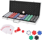 Casino Style Poker Chips, Coins Set Aluminium Case Safe Pack Card Game for Adult