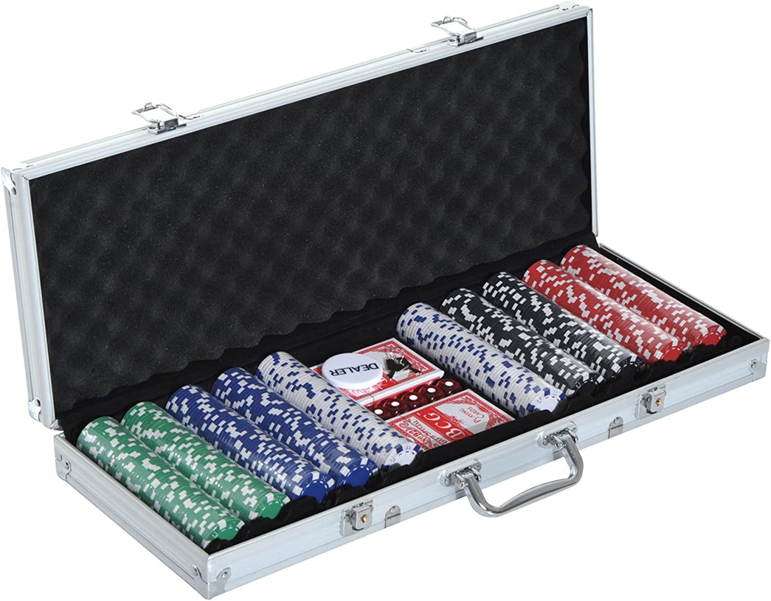 Casino Style Poker Chips, Coins Set Aluminium Case Safe Pack Card Game for Adult