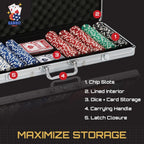 Casino Style Poker Chips, Coins Set Aluminium Case Safe Pack Card Game for Adult