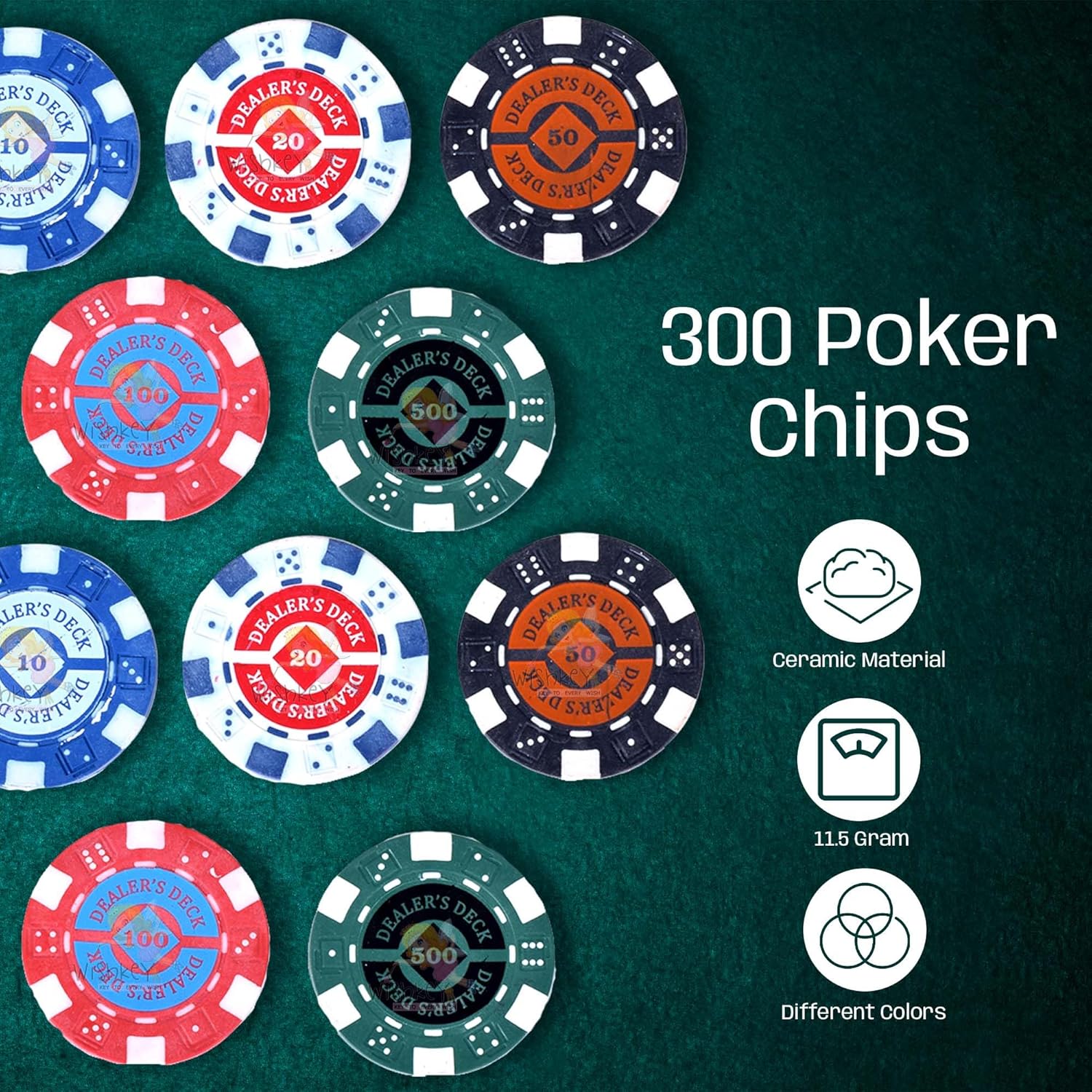 Casino Style Poker Chips, Coins Set Aluminium Case Safe Pack Card Game for Adult