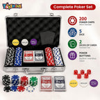 Casino Style Poker Chips, Coins Set Aluminium Case Safe Pack Card Game for Adult