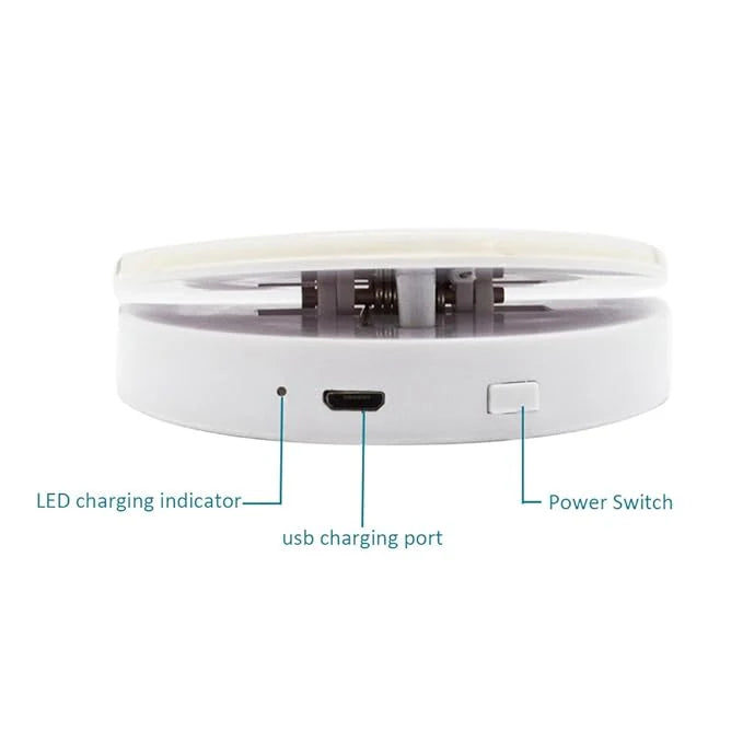 Portable LED Ring Selfie Light for All Smartphones, Tablets Enhancing Ring Light with 3 Level of Brightness for Photography Video Calling (Smart Phones Laptop Tablet)