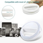 Portable LED Ring Selfie Light for All Smartphones, Tablets Enhancing Ring Light with 3 Level of Brightness for Photography Video Calling (Smart Phones Laptop Tablet)