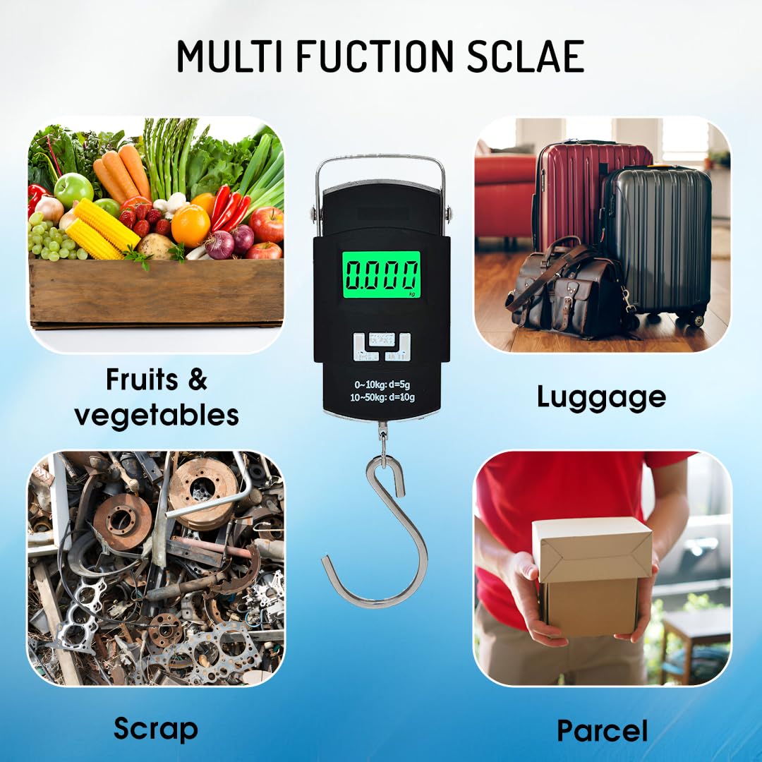 Electronic Portable Digital LED Screen Luggage Weighing Scale, 50 kg/110 Lb For Multi-Purpose Use