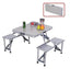 Folding Aluminium Picnic Garden Outdoor Farm House Restaurant Ice Cream Parlour Food Parlour Cafeteria PicnicTable Without Umbrella