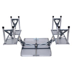 Folding Aluminium Picnic Garden Outdoor Farm House Restaurant Ice Cream Parlour Food Parlour Cafeteria PicnicTable Without Umbrella