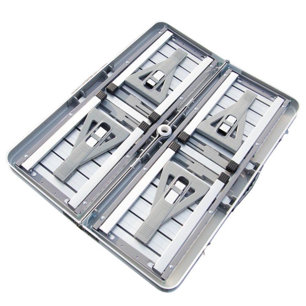 Folding Aluminium Picnic Garden Outdoor Farm House Restaurant Ice Cream Parlour Food Parlour Cafeteria PicnicTable Without Umbrella
