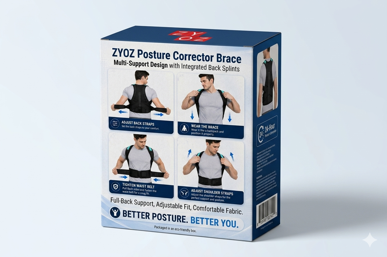 Posture Corrector Belt For Men & Women|Back Pain Relief Posture Corrector|Shoulder,Back Support Belt|Back Straightener Brace For Spine|Clavicle Support|Universal Size Secondary image