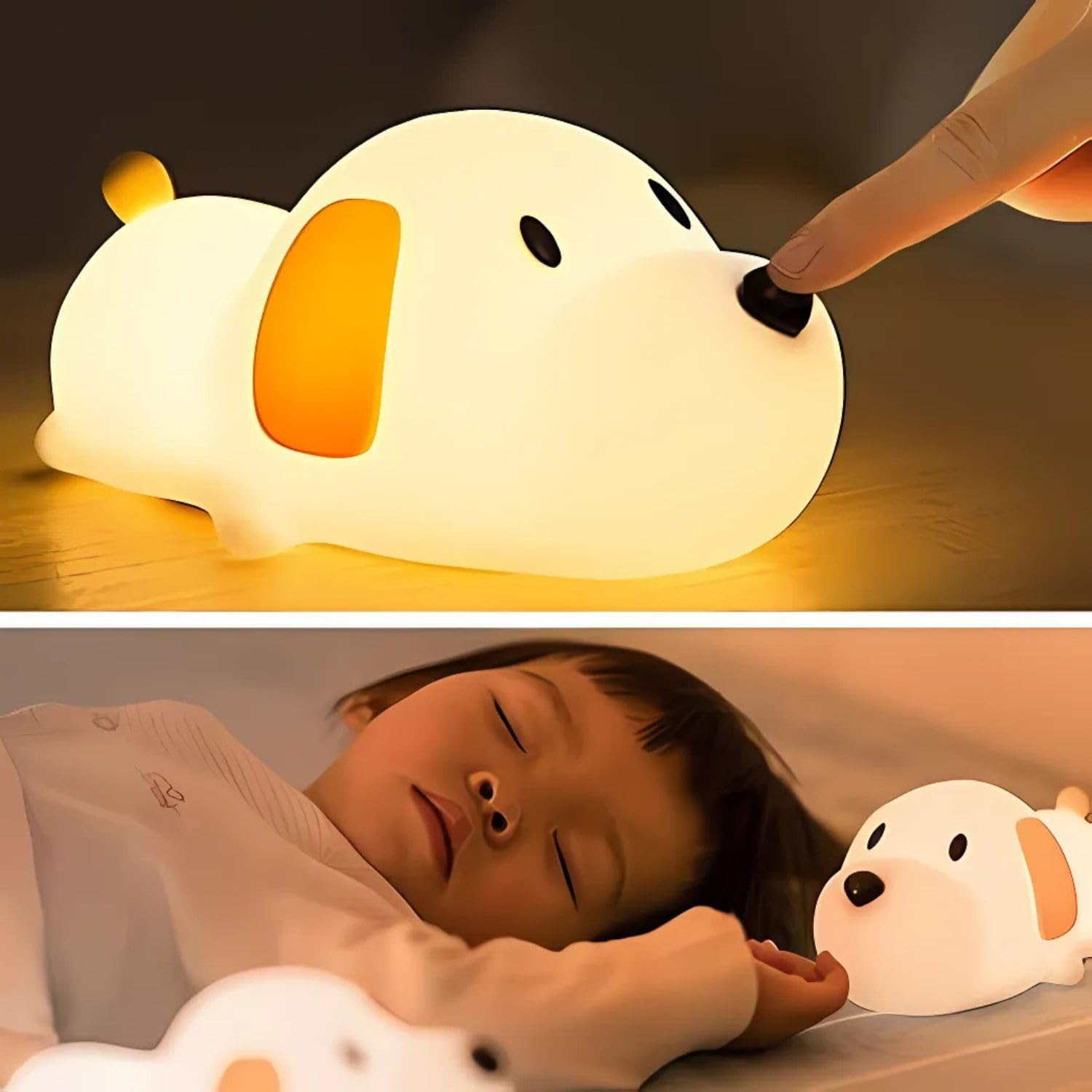 ZYOZ Puppy Dog Night Light, USB Rechargeable, Touch Control LED Lamp with Timer, Colour Changing, BPA-Free Silicone (Puppy Shaped) Secondary image