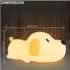 Puppy Dog Night Light, USB Rechargeable, Touch Control LED Lamp with Timer, Colour Changing, BPA-Free Silicone (Puppy Shaped)