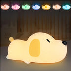 Puppy Dog Night Light, USB Rechargeable, Touch Control LED Lamp with Timer, Colour Changing, BPA-Free Silicone (Puppy Shaped)