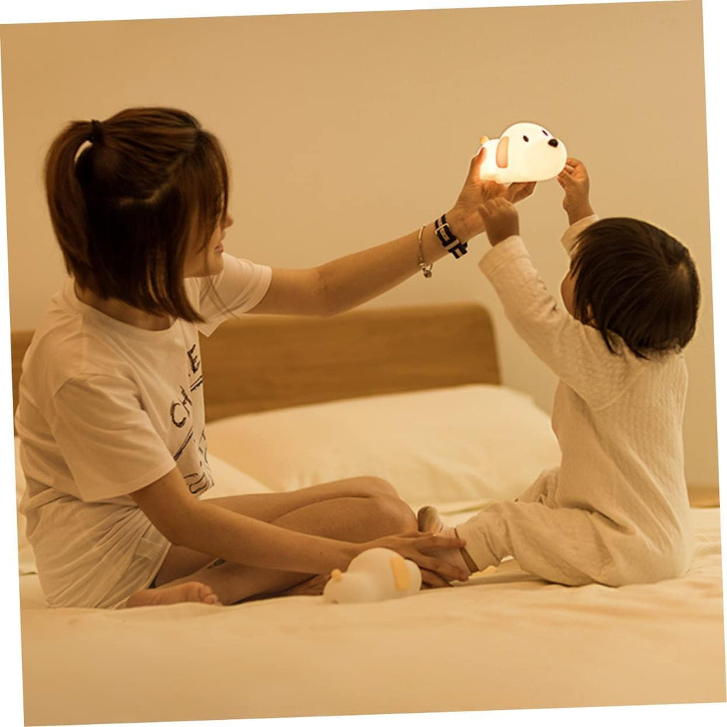 Puppy Dog Night Light, USB Rechargeable, Touch Control LED Lamp with Timer, Colour Changing, BPA-Free Silicone (Puppy Shaped)