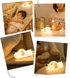 Puppy Dog Night Light, USB Rechargeable, Touch Control LED Lamp with Timer, Colour Changing, BPA-Free Silicone (Puppy Shaped)