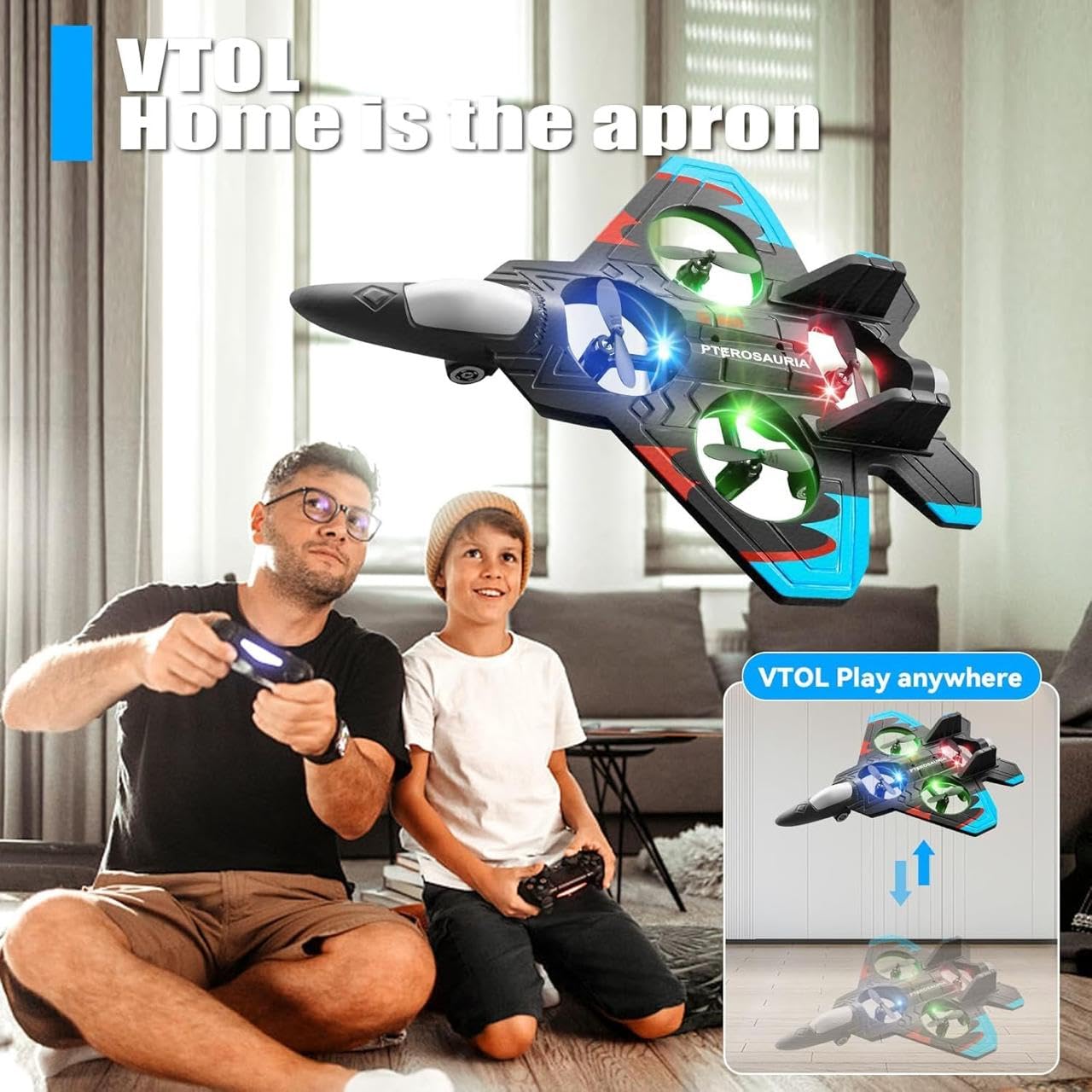 Remote Control Fighter Plane Toy for Kids | RC Jet Aircraft with Lightning Effect Lights | Easy Control Flying Toy Plane | Durable Design | Battery Powered Remote Plane Gift for Boys and Girls Secondary image