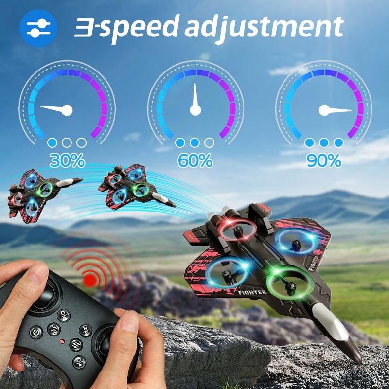 Remote Control Fighter Plane Toy for Kids | RC Jet Aircraft with Lightning Effect Lights | Easy Control Flying Toy Plane | Durable Design | Battery Powered Remote Plane Gift for Boys and Girls