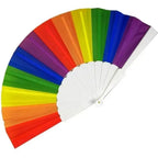 ZYOZ Rainbow Chinese Hand Fan Foldable Silk Fan for Dance, Wedding Favors, Theme Parties 2 pcs