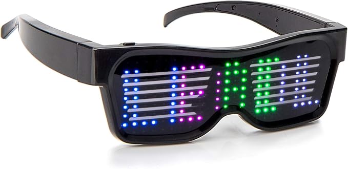 ZYOZ LED Pixel Glasses Bluetooth Programmable LED Party Glasses Customizable 1 pc