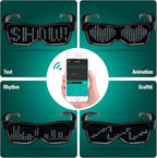 ZYOZ LED Pixel Glasses Bluetooth Programmable LED Party Glasses Customizable 1 pc
