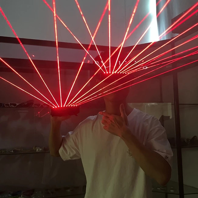ZYOZ Laser Party Goggles Red – Rechargeable DJ Laser Glasses for Rave, Festival & Night Events