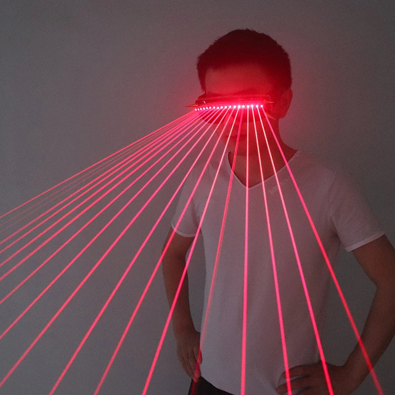 ZYOZ Laser Party Goggles Red – Rechargeable DJ Laser Glasses for Rave, Festival & Night Events