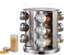 ZYOZ Spice Rack 12 Jars Revolving Spice rack, Spice Organiser Tower, Spice Carousel Stand Holder Stainless Steel Top Glass Jars for Kitchen 1pcs