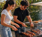 12 Inch Stainless Steel Barbeque Skewers Set Rounded/Square BBQ Sticks with Wooden Handle Reusable Metal Kabab Grill Tool for Outdoor Tandoor Kebab Grilling (Pack of 12)