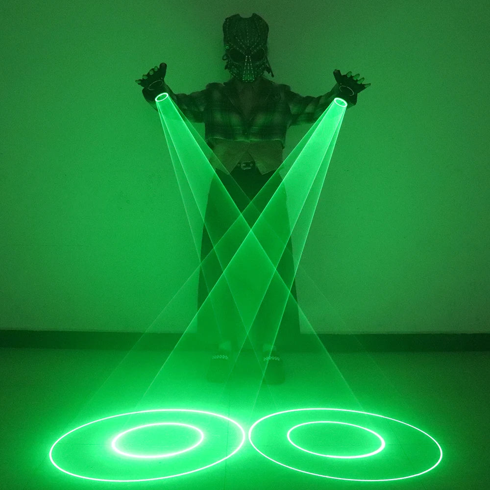 ZYOZ Blue Rotating Laser Gloves LED Palm Gyro Whirlwind Finger Lamp Handheld Cannon DJ Dancing Club Tunnel Effect Party Novelties