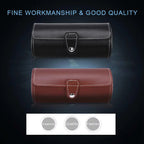Leather Travel Watch Organizer Case | 3 Slot in Classic Black | Watch Storage Box and Organiser for Men & Women | Compact Roll Design Fits Easily in Luggage