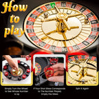 Roulette Drinking Set with Spinner Wheel and Shot Glasses | Includes 2 Balls and 16 Shot Glasses Party Table Activity for Gatherings Celebrations and Events | Reusable Board Game Set